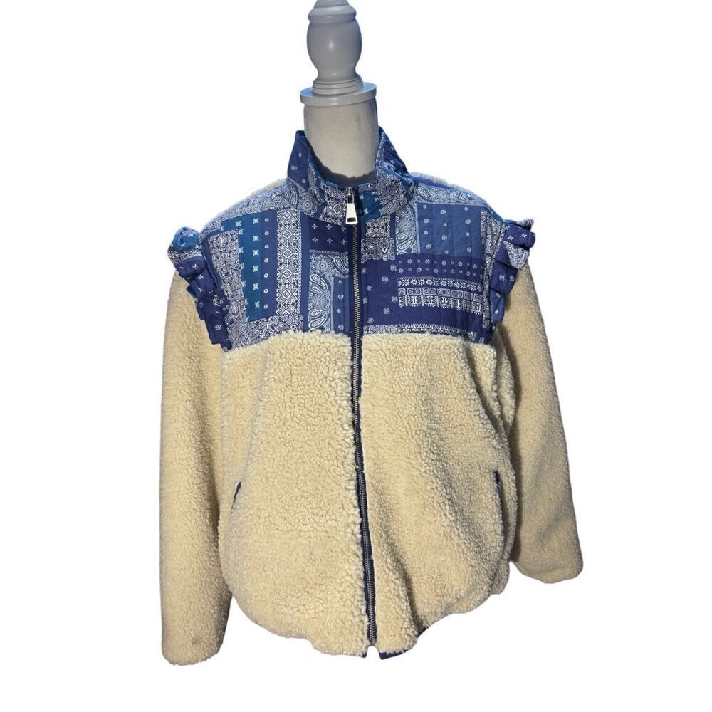 Driftwood "Bixby" Sherpa Bandana Jacket, NWT, Medium, Boho